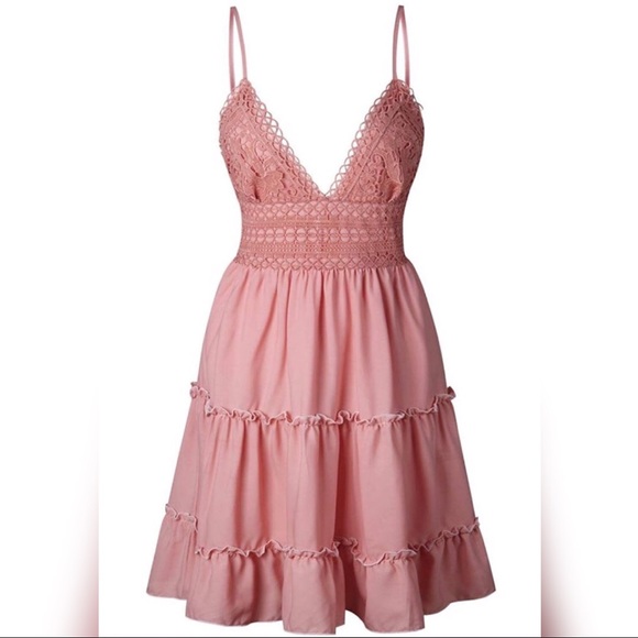 Blush Bow Knot Ruffle Mini Dress - Picture 3 of 5
